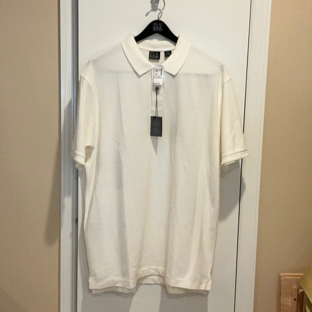 Jos. A. Bank White Polo Shirt Classic Design